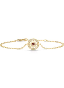 Diamond Point Geelgouden Armbanden|Armbanden Met Kleurstenen<Birthstones geelgouden armband granaat (Januari)