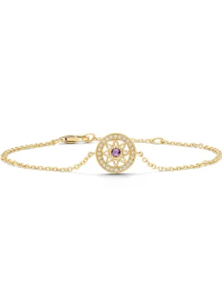 Diamond Point Geelgouden Armbanden|Armbanden Met Kleurstenen<Birthstones geelgouden armband paarse amethist (Februari)