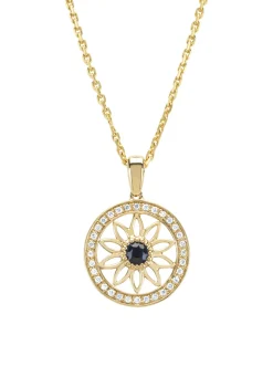 Diamond Point Losse Hangers|Geelgouden Bruidssieraden<Birthstones geelgouden hanger blauwe saffier (September)