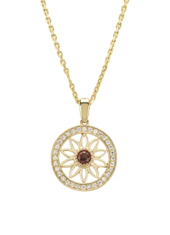 Diamond Point Losse Hangers|Geelgouden Bruidssieraden<Birthstones geelgouden hanger granaat (Januari)