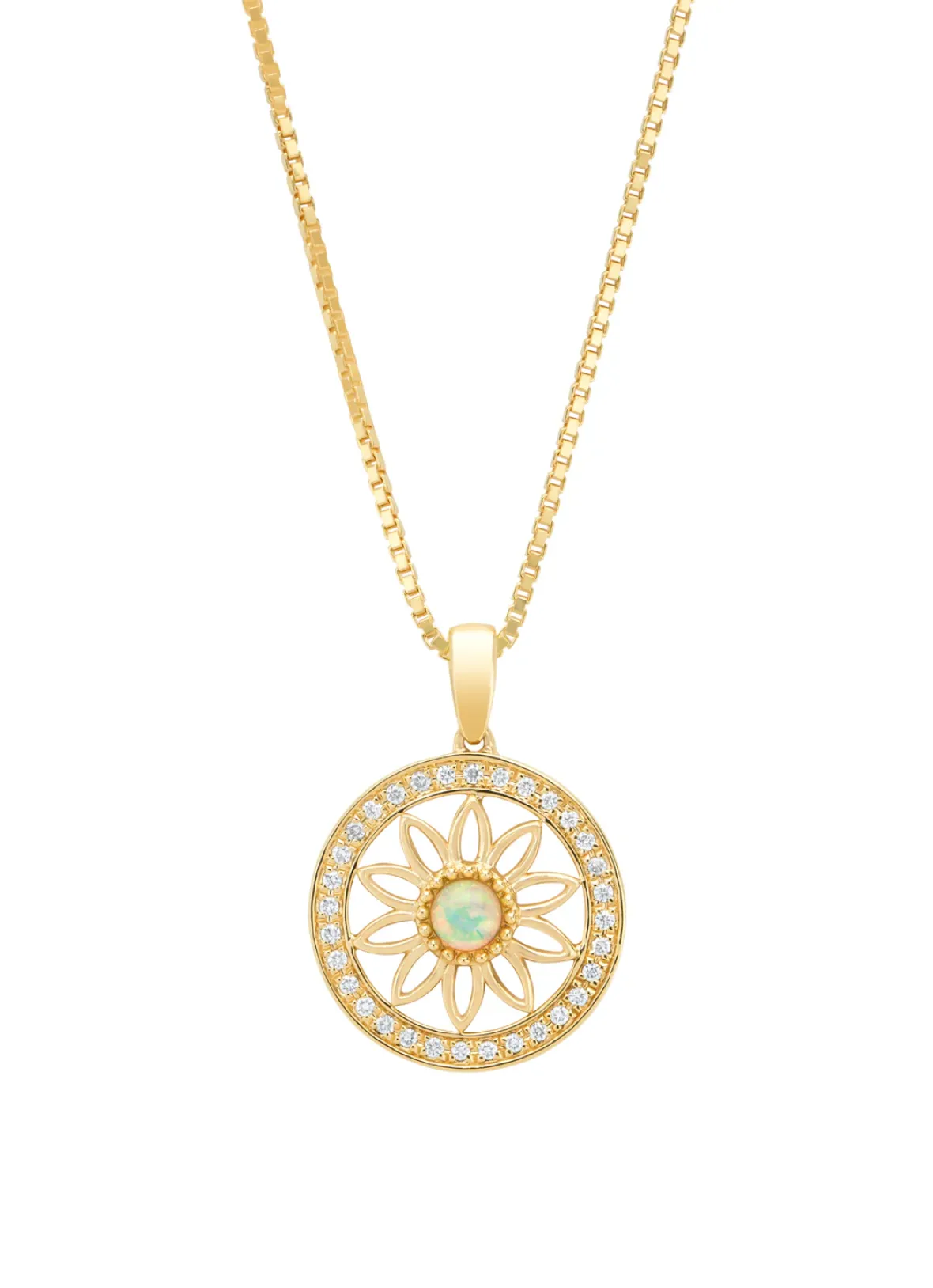 Diamond Point Losse Hangers|Geelgouden Bruidssieraden<Birthstones geelgouden hanger opaal (Oktober)