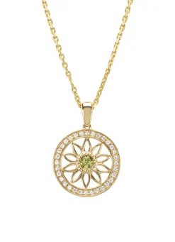 Diamond Point Losse Hangers|Geelgouden Bruidssieraden<Birthstones geelgouden hanger peridoot (Augustus)