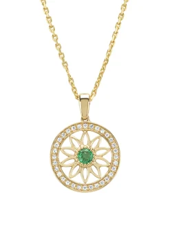 Diamond Point Losse Hangers|Geelgouden Bruidssieraden<Birthstones geelgouden hanger smaragd (Mei)