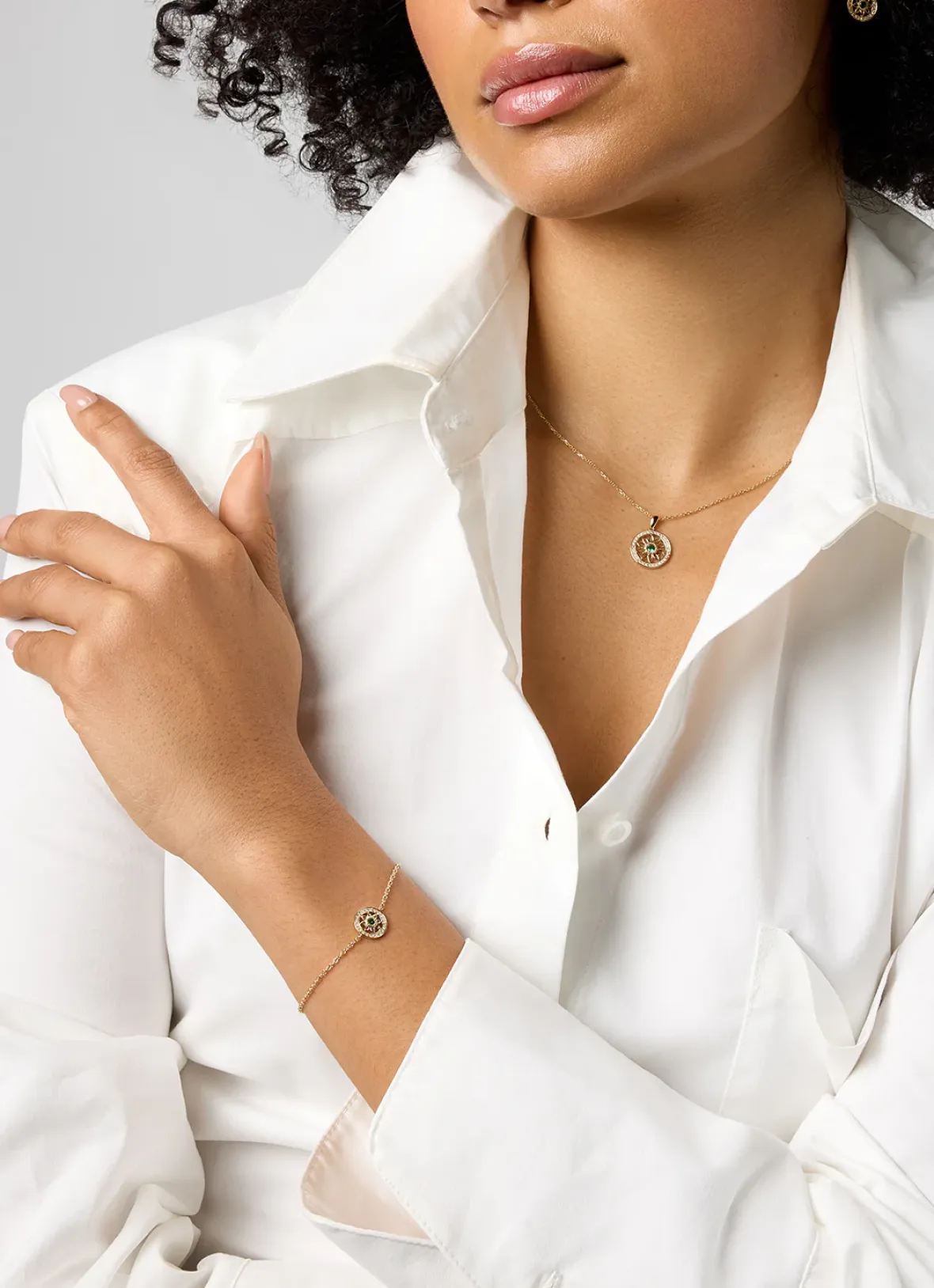 Diamond Point Losse Hangers|Geelgouden Bruidssieraden<Birthstones geelgouden hanger smaragd (Mei)