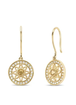 Diamond Point Geelgouden Oorsieraden|Oorsieraden Met Kleurstenen<Birthstones geelgouden oorhangers citrien (November)