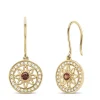 Diamond Point Geelgouden Oorsieraden|Oorsieraden Met Kleurstenen<Birthstones geelgouden oorhangers granaat (Januari)