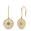 Diamond Point Geelgouden Oorsieraden|Oorsieraden Met Kleurstenen<Birthstones geelgouden oorhangers paarse amethist (Februari)