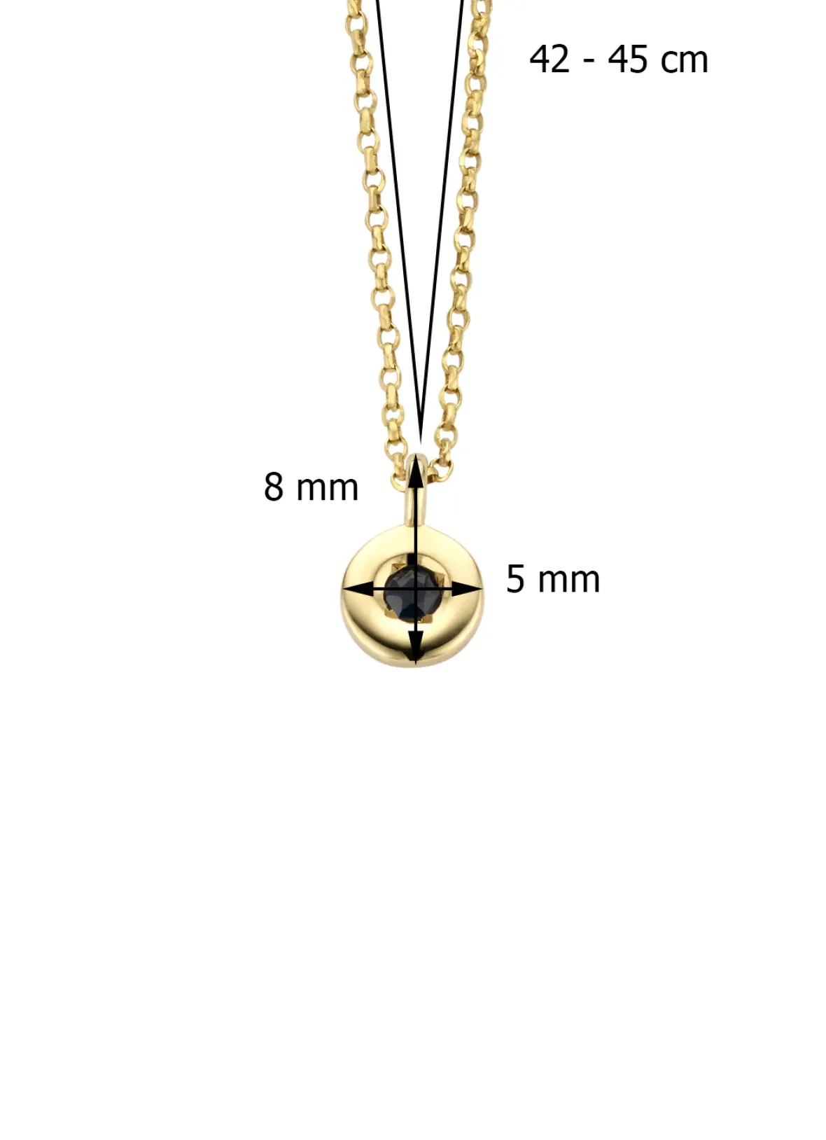 Diamond Point Colliers Met Kleurstenen<Birthstones gouden hanger met kleursteen September