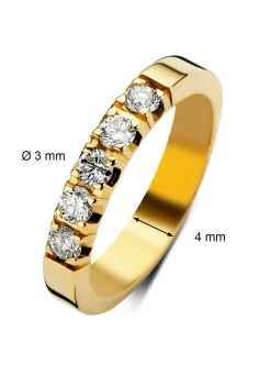 Diamond Point Alliance|Groeibriljant Ringen<Geelgouden alliance ring, 0.50 ct diamant, Groeibriljant