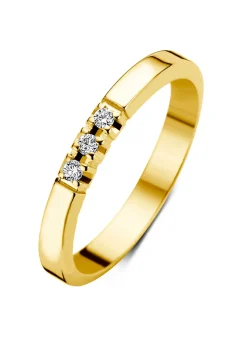 Diamond Point Alliance|Groeibriljant Ringen<Geelgouden alliance ring, 0.09 ct diamant, Groeibriljant