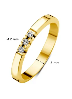 Diamond Point Alliance|Groeibriljant Ringen<Geelgouden alliance ring, 0.09 ct diamant, Groeibriljant