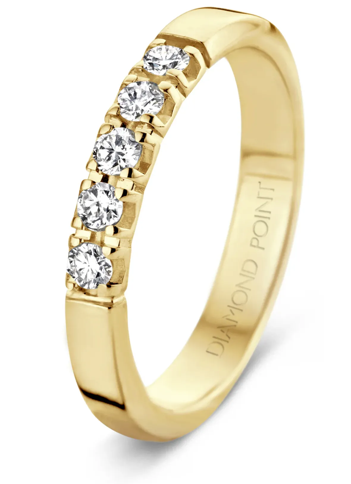 Diamond Point Alliance|Groeibriljant Ringen<Geelgouden alliance ring, 0.80 ct diamant, Groeibriljant