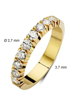 Diamond Point Alliance|Groeibriljant Ringen<Geelgouden alliance ring, 0.63 ct diamant, Groeibriljant