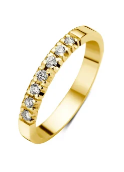 Diamond Point Alliance|Groeibriljant Ringen<Geelgouden alliance ring, 0.14 ct diamant, Groeibriljant
