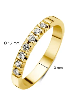 Diamond Point Alliance|Groeibriljant Ringen<Geelgouden alliance ring, 0.14 ct diamant, Groeibriljant
