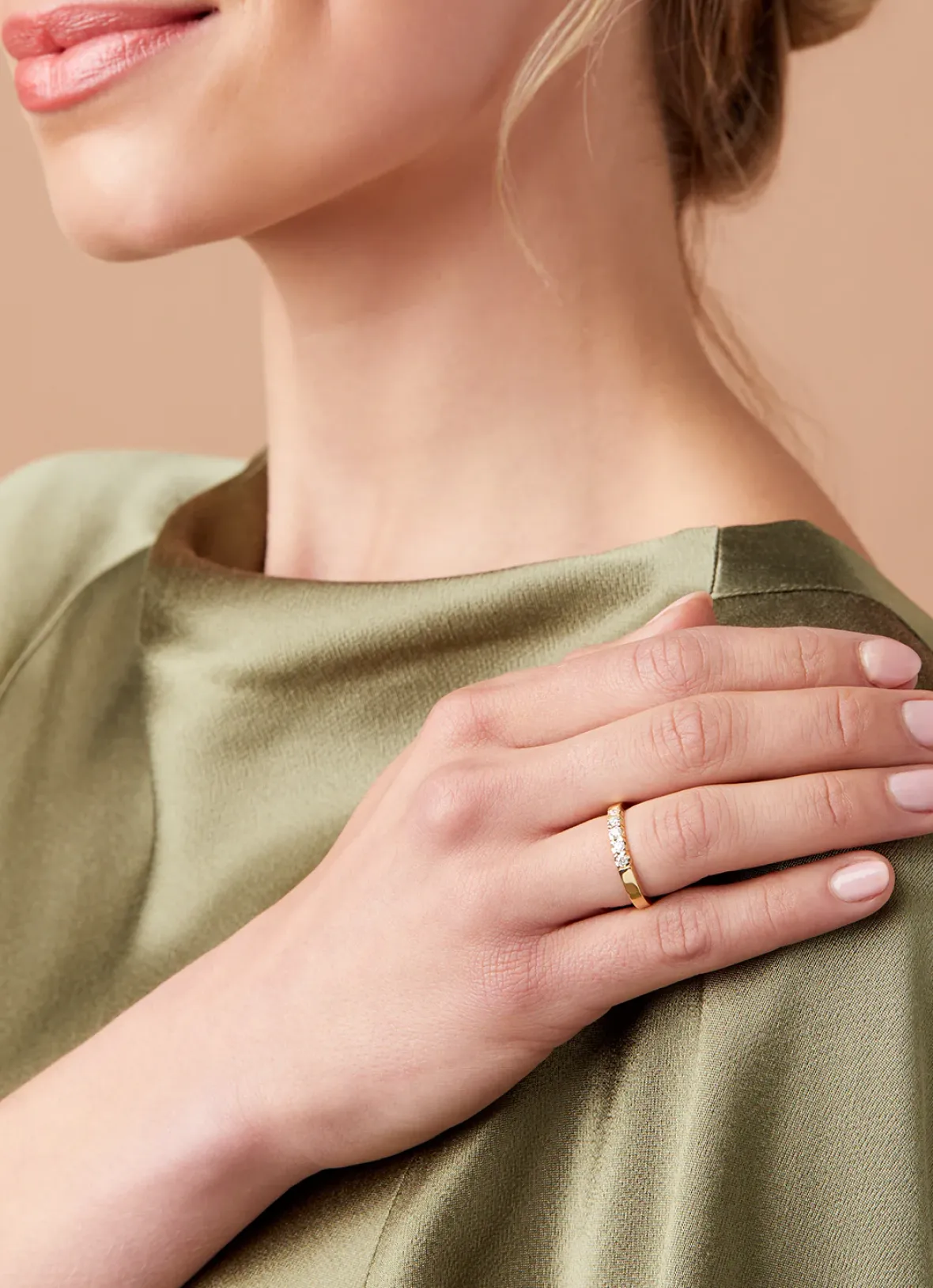 Diamond Point Alliance|Groeibriljant Ringen<Geelgouden alliance ring, 0.25 ct diamant, Groeibriljant