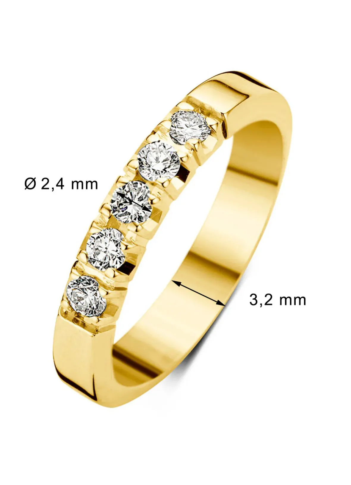 Diamond Point Alliance|Groeibriljant Ringen<Geelgouden alliance ring, 0.25 ct diamant, Groeibriljant