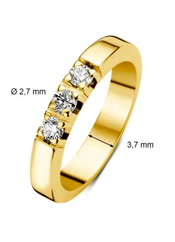 Diamond Point Alliance|Groeibriljant Ringen<Geelgouden alliance ring, 0.21 ct diamant, Groeibriljant