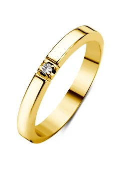 Diamond Point Alliance|Groeibriljant Ringen<Geelgouden alliance ring, 0.02 ct diamant, Groeibriljant