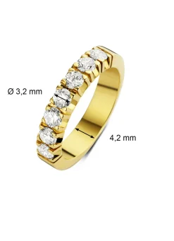 Diamond Point Alliance|Groeibriljant Ringen<Geelgouden alliance ring, 0.91 ct diamant, Groeibriljant