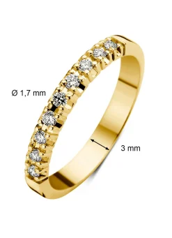 Diamond Point Alliance|Groeibriljant Ringen<Geelgouden alliance ring, 0.18 ct diamant, Groeibriljant
