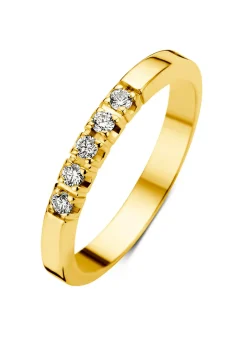 Diamond Point Alliance|Groeibriljant Ringen<Geelgouden alliance ring, 0.15 ct diamant, Groeibriljant