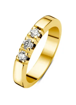 Diamond Point Alliance|Groeibriljant Ringen<Geelgouden alliance ring, 0.30 ct diamant, Groeibriljant