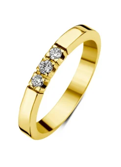 Diamond Point Alliance|Groeibriljant Ringen<Geelgouden alliance ring, 0.15 ct diamant, Groeibriljant