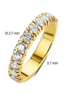 Diamond Point Alliance|Groeibriljant Ringen<Geelgouden alliance ring, 0.77 ct diamant, Groeibriljant