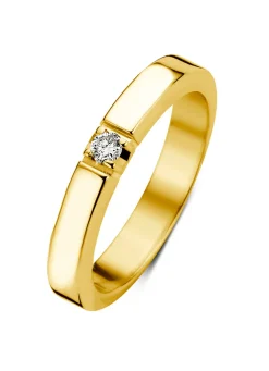 Diamond Point Alliance|Groeibriljant Ringen<Geelgouden alliance ring, 0.05 ct diamant, Groeibriljant