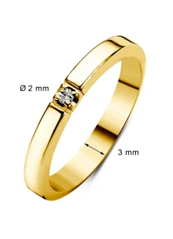 Diamond Point Alliance|Groeibriljant Ringen<Geelgouden alliance ring, 0.03 ct diamant, Groeibriljant