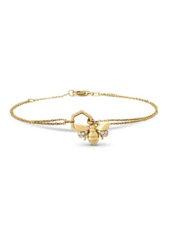 Diamond Point Geelgouden Armbanden|Diamanten Armbanden<Geelgouden armband, 0.03 ct diamant, Queen Bee