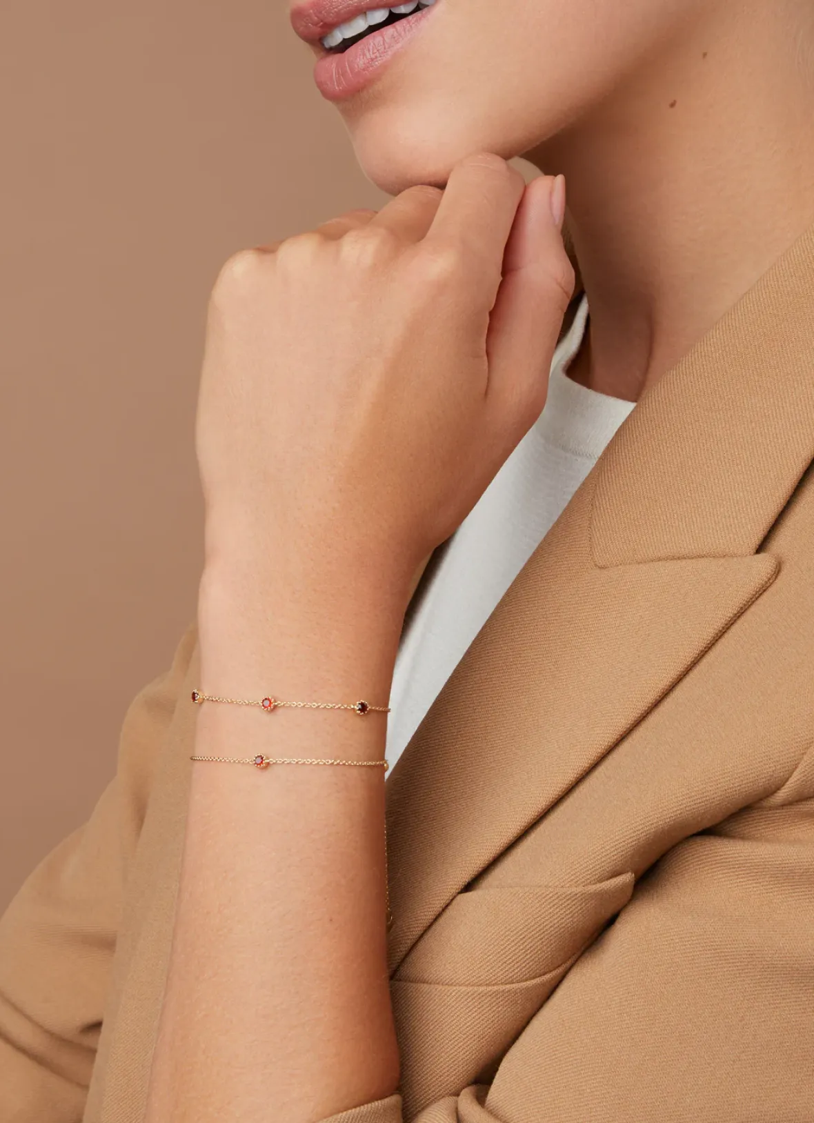 Diamond Point Geelgouden Armbanden|Armbanden Met Kleurstenen<Geelgouden armband, 0.39 ct granaat, Joy