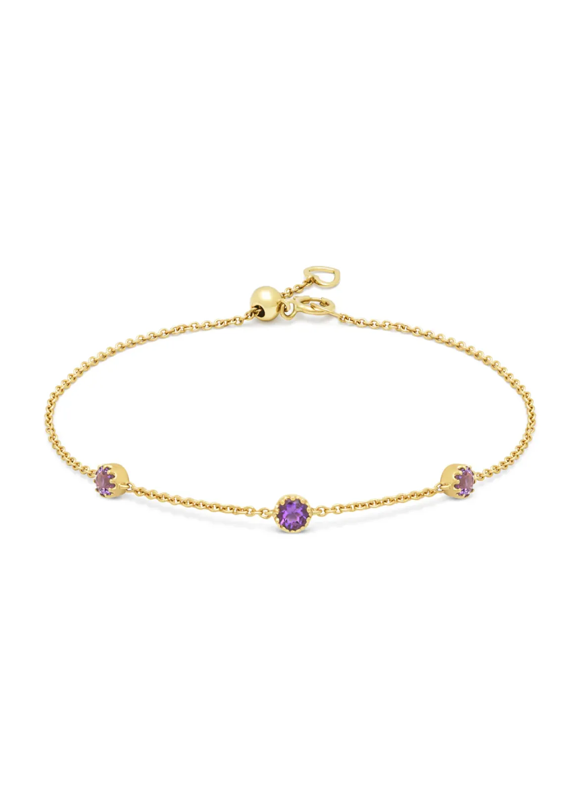 Diamond Point Geelgouden Armbanden|Armbanden Met Kleurstenen<Geelgouden armband, 0.32 ct paarse amethist, Joy