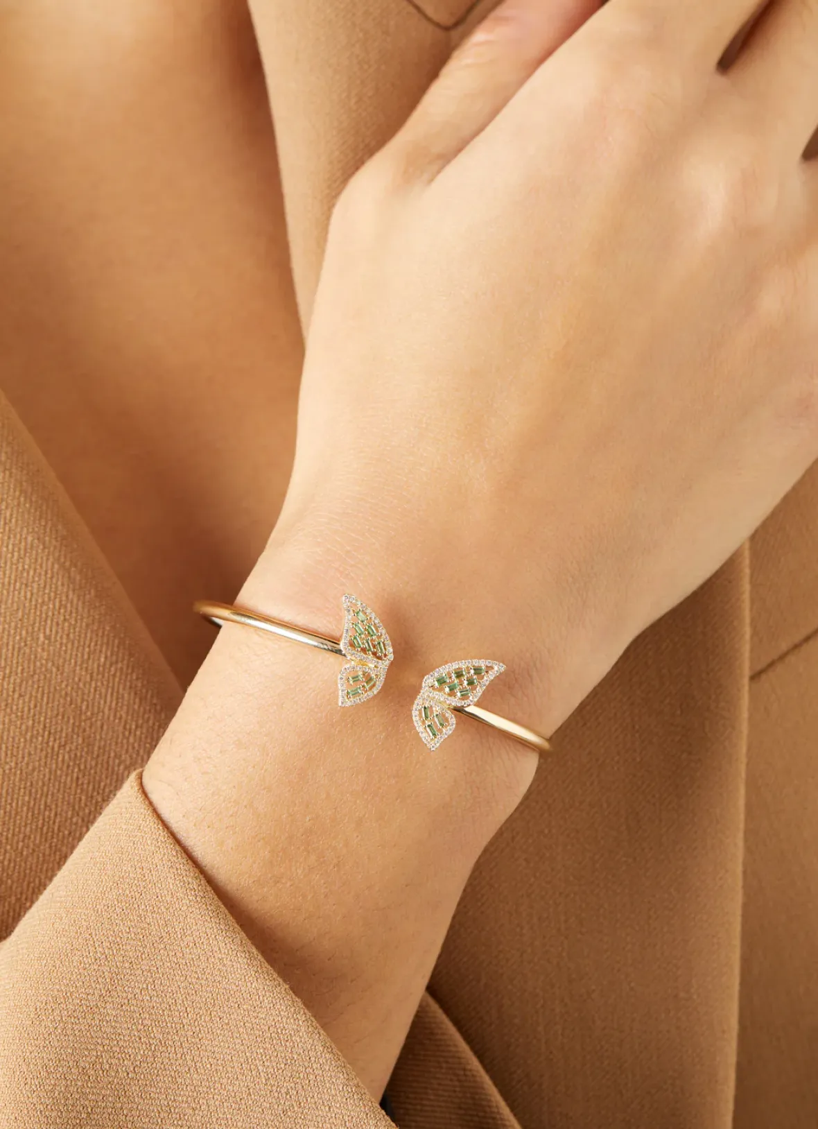 Diamond Point Geelgouden Armbanden|Armbanden Met Kleurstenen<Geelgouden armband, 0.29 ct tsavoriet, Butterfly Kisses