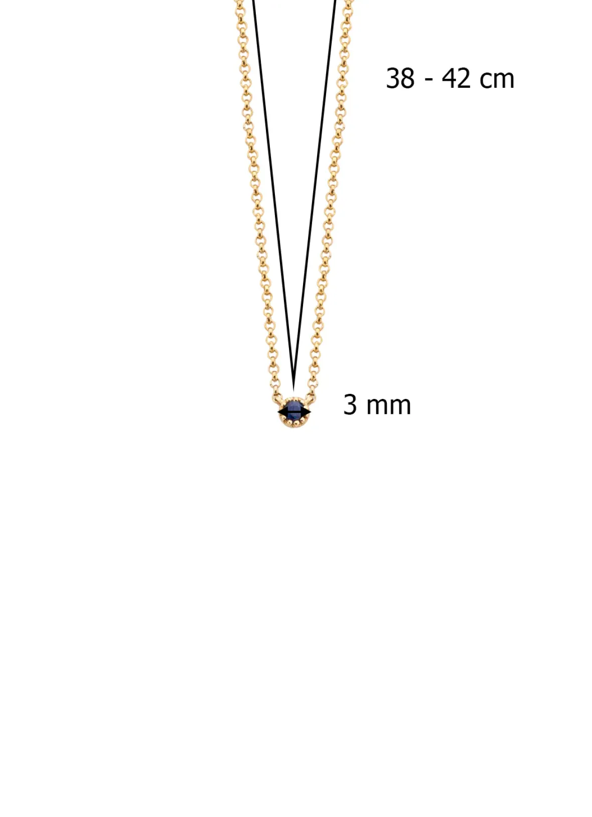 Diamond Point Geelgouden Colliers|Colliers Met Kleurstenen<Geelgouden collier, 0.05 ct blauwe saffier, Joy