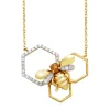 Diamond Point Colliers Met Kleurstenen|Geelgouden Colliers<Geelgouden collier, 0.05 ct citrien, Queen Bee