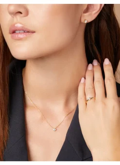 Diamond Point Geelgouden Colliers|Diamanten Colliers<Geelgouden collier, 0.20 ct diamant, Hearts & Arrows