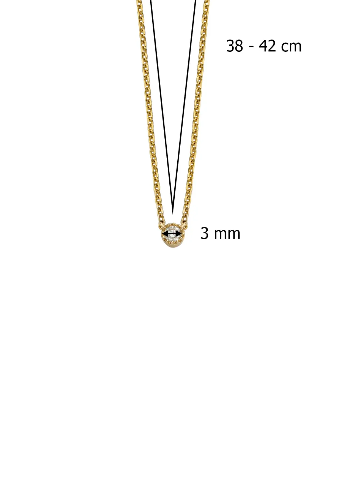 Diamond Point Geelgouden Colliers|Diamanten Colliers<Geelgouden collier, 0.05 ct diamant, Joy