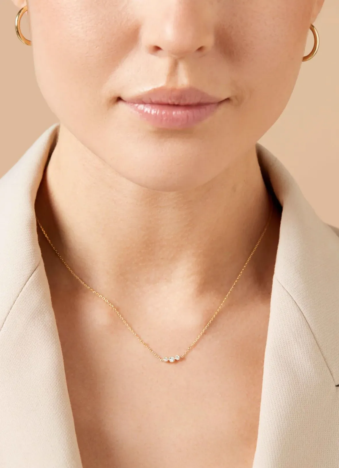 Diamond Point Geelgouden Colliers|Diamanten Colliers<Geelgouden collier, 0.11 ct diamant, Joy