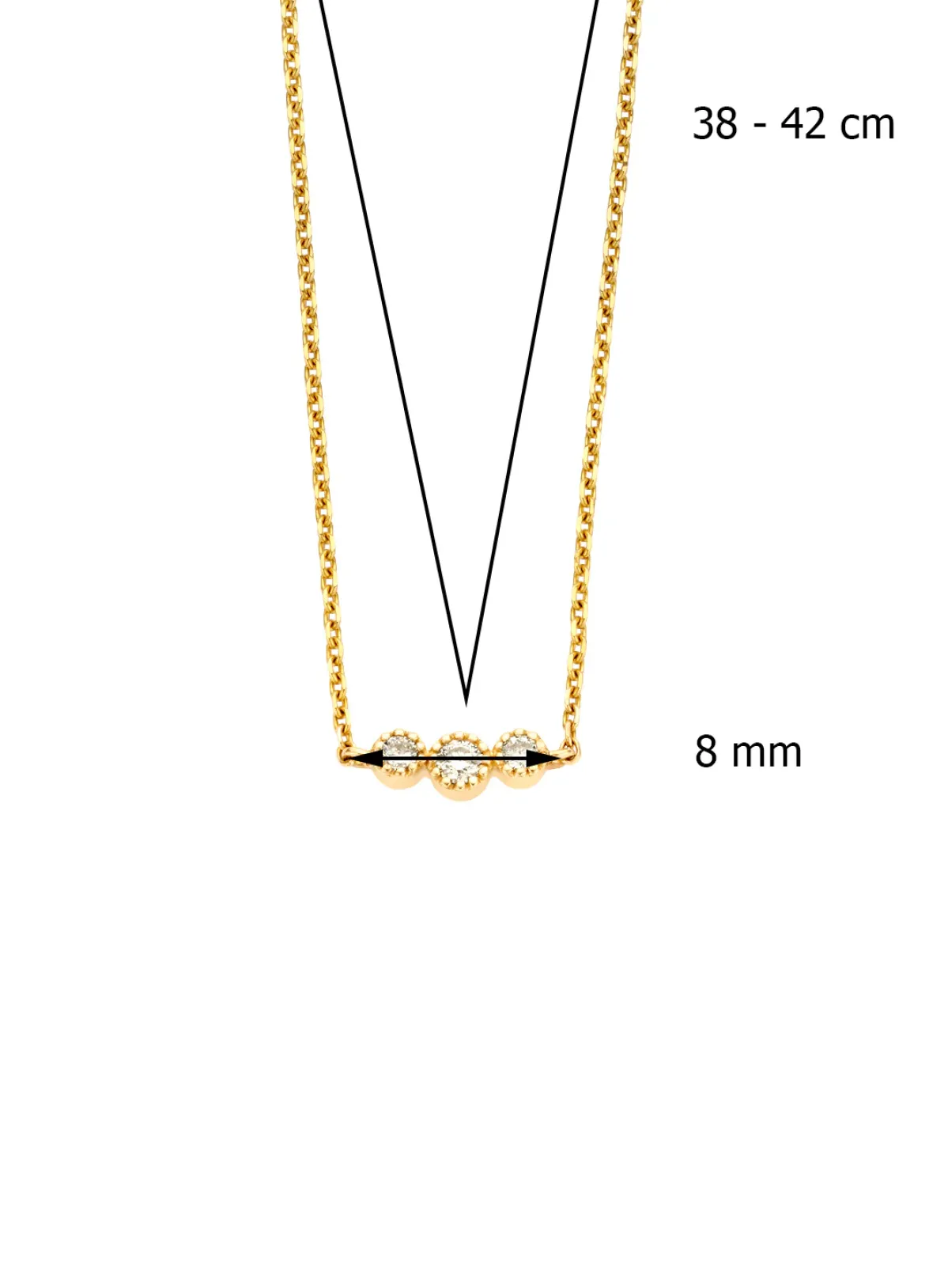Diamond Point Geelgouden Colliers|Diamanten Colliers<Geelgouden collier, 0.11 ct diamant, Joy