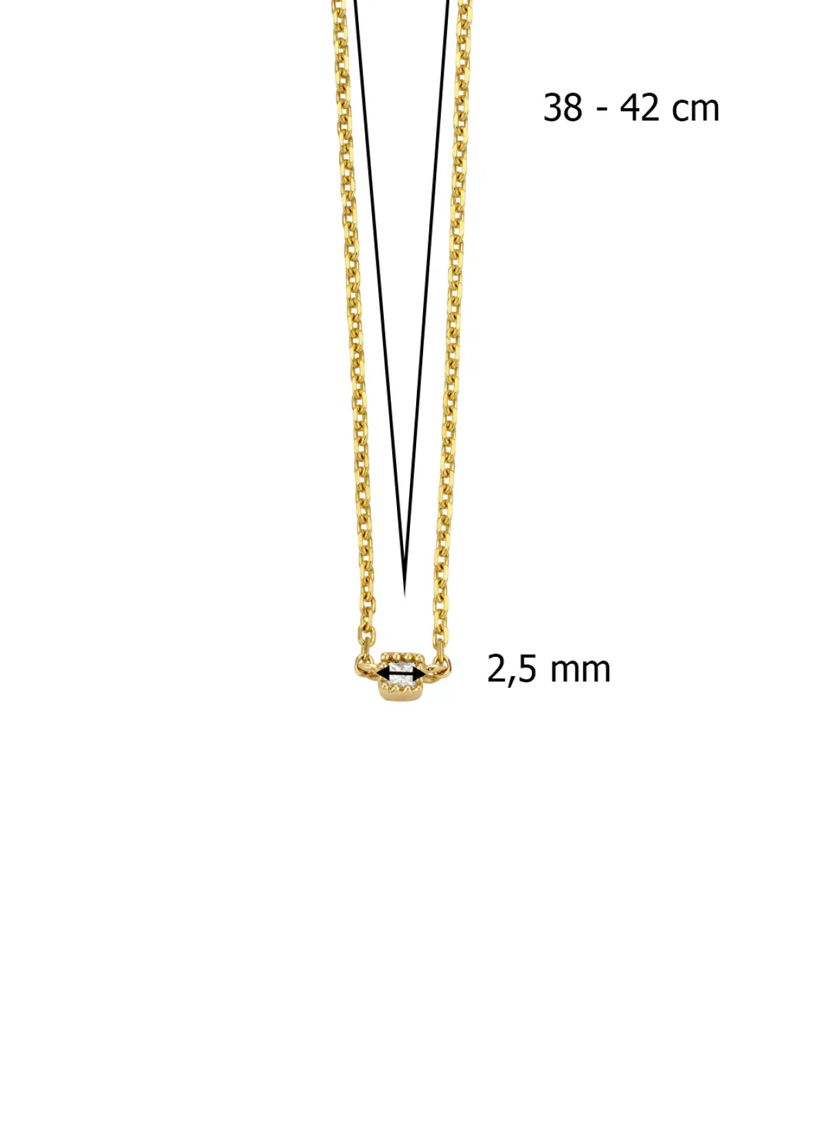 Diamond Point Geelgouden Colliers|Diamanten Colliers<Geelgouden collier, 0.04 ct diamant, Joy