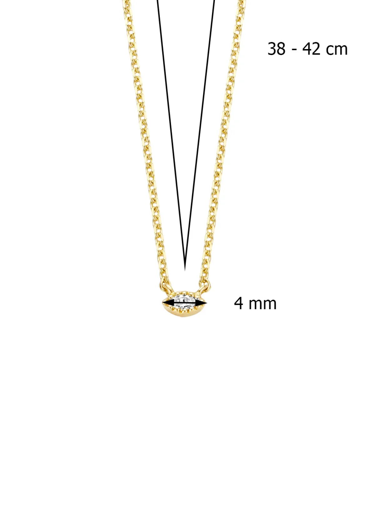 Diamond Point Geelgouden Colliers|Diamanten Colliers<Geelgouden collier, 0.04 ct diamant, Joy