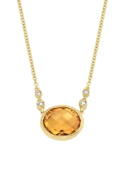 Diamond Point Geelgouden Colliers|Colliers Met Kleurstenen<Geelgouden collier, 1.85 ct oranje citrien, Philosophy