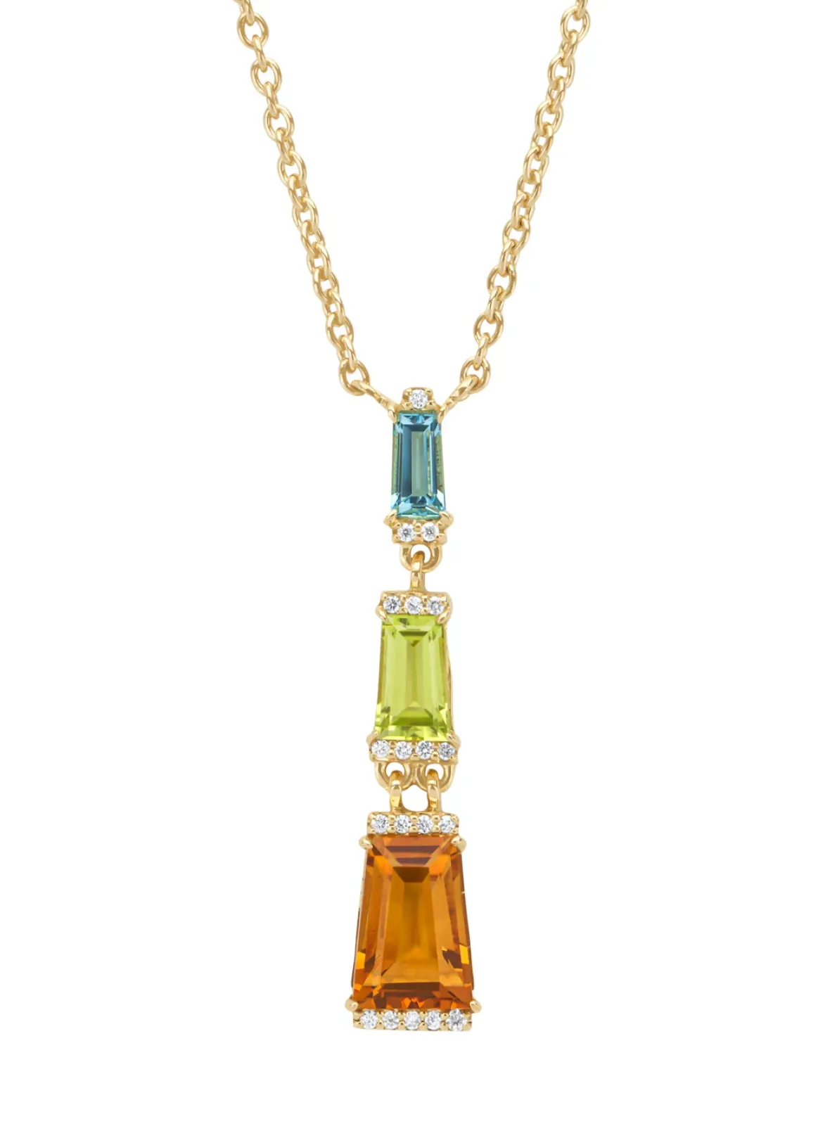 Diamond Point Geelgouden Colliers|Colliers Met Kleurstenen<Geelgouden collier, 0.32 ct peridoot, Gallery