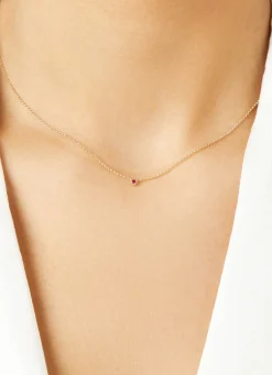 Diamond Point Geelgouden Colliers|Colliers Met Kleurstenen<Geelgouden collier, 0.05 ct robijn, Joy
