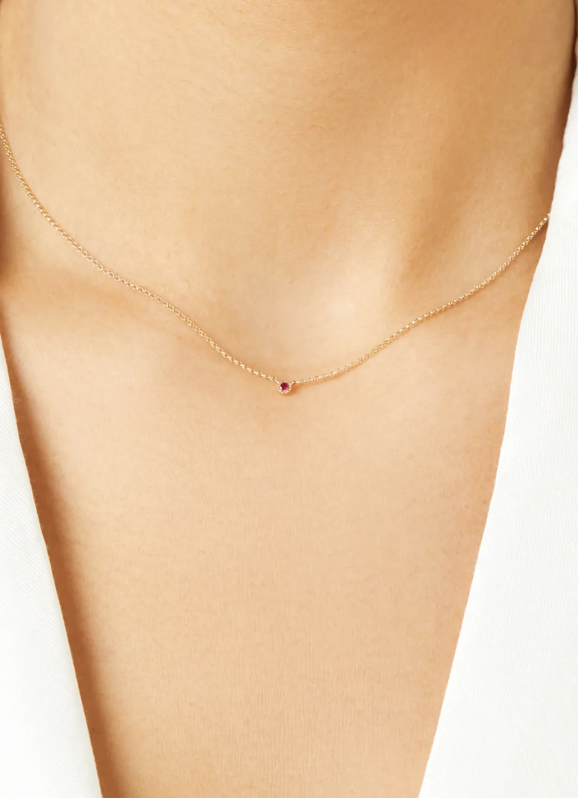 Diamond Point Geelgouden Colliers|Colliers Met Kleurstenen<Geelgouden collier, 0.05 ct robijn, Joy