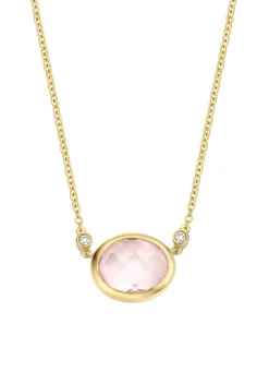 Diamond Point Geelgouden Colliers|Colliers Met Kleurstenen<Geelgouden collier, 1.86 ct rozenkwarts, Philosophy