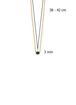 Diamond Point Geelgouden Colliers|Colliers Met Kleurstenen<Geelgouden collier, 0.04 ct smaragd, Joy