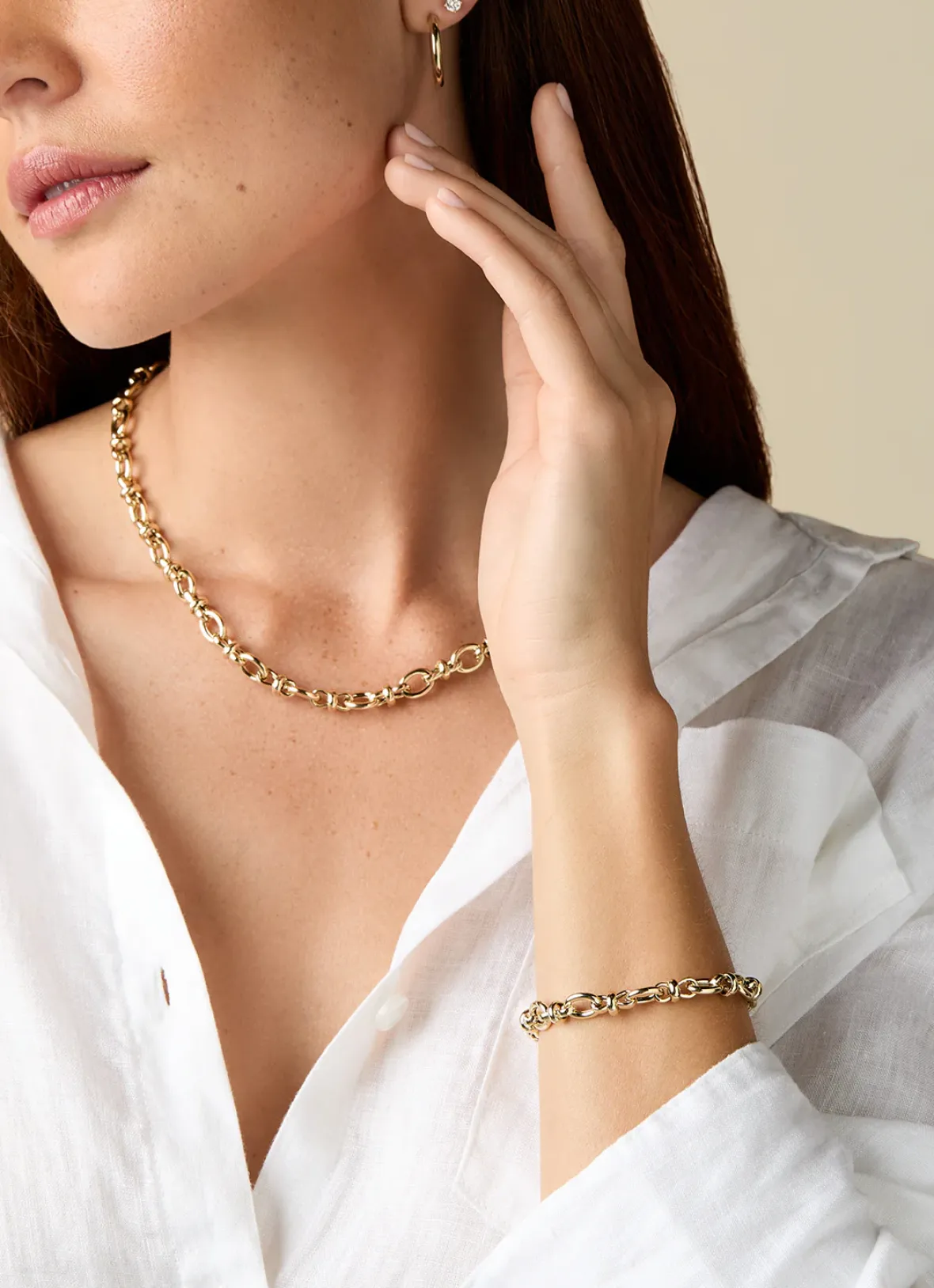 Diamond Point Geelgouden Colliers|Schakel Colliers<Geelgouden collier Timeless Treasures 45 cm